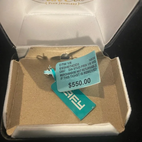 belk Silver-Tone White Gem Stud Earrings - Picture 4 of 5